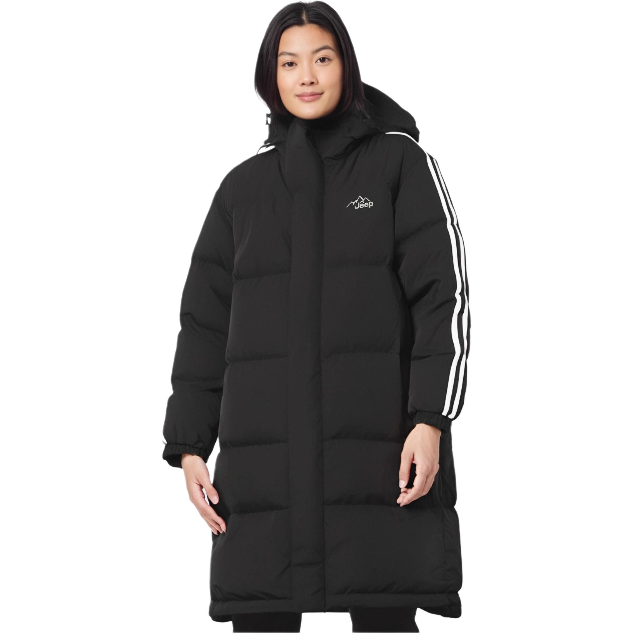 Shop Jeep经典复古条纹户外连帽羽绒服极寒保暖款 P84JMWD194-jd