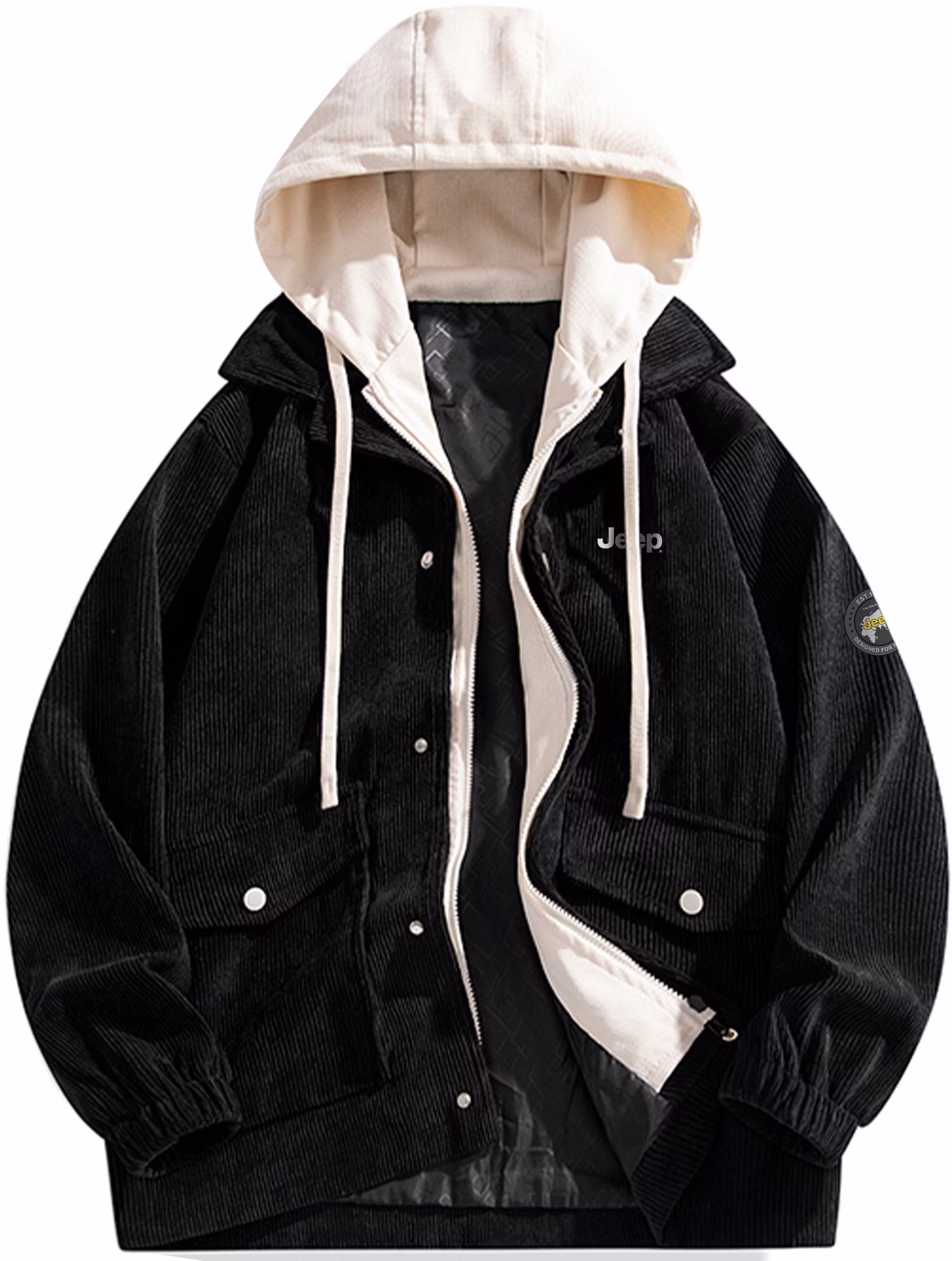 jeep-corduroy-hooded-jacket-with-letter-print-faux-layer-and-fleece-lining-unisex-p833-mwj-522-st