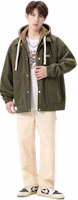 Jeep Corduroy Retro Letter Print Oversized Jacket Unisex Warm Plush Lined Casual P833MWJ424-ST Jeep Corduroy Retro Letter Print Oversized Jacket Unisex Warm Plush Lined Casual P833MWJ424-ST