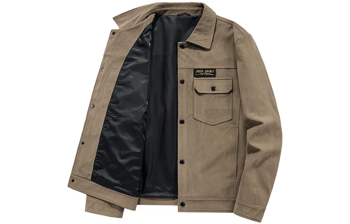 Jeep Corduroy Solid Letter Logo Embroidered Casual Business Shirt Jacket Men JBS118906