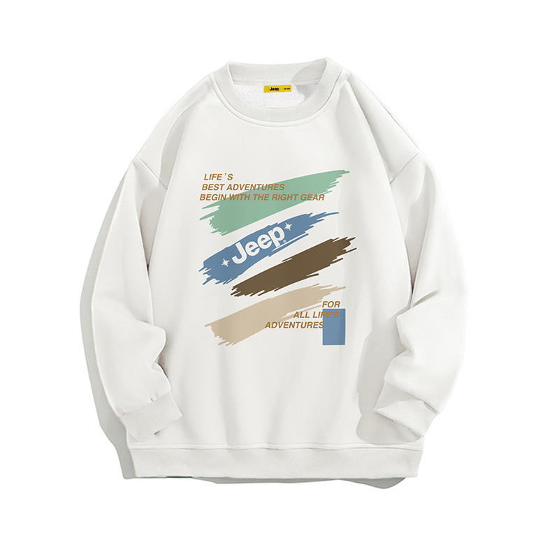 Jeep Creative Graffiti Print Loose Fit Crewneck Oversized Sweatshirt Men’s P734MKJ284