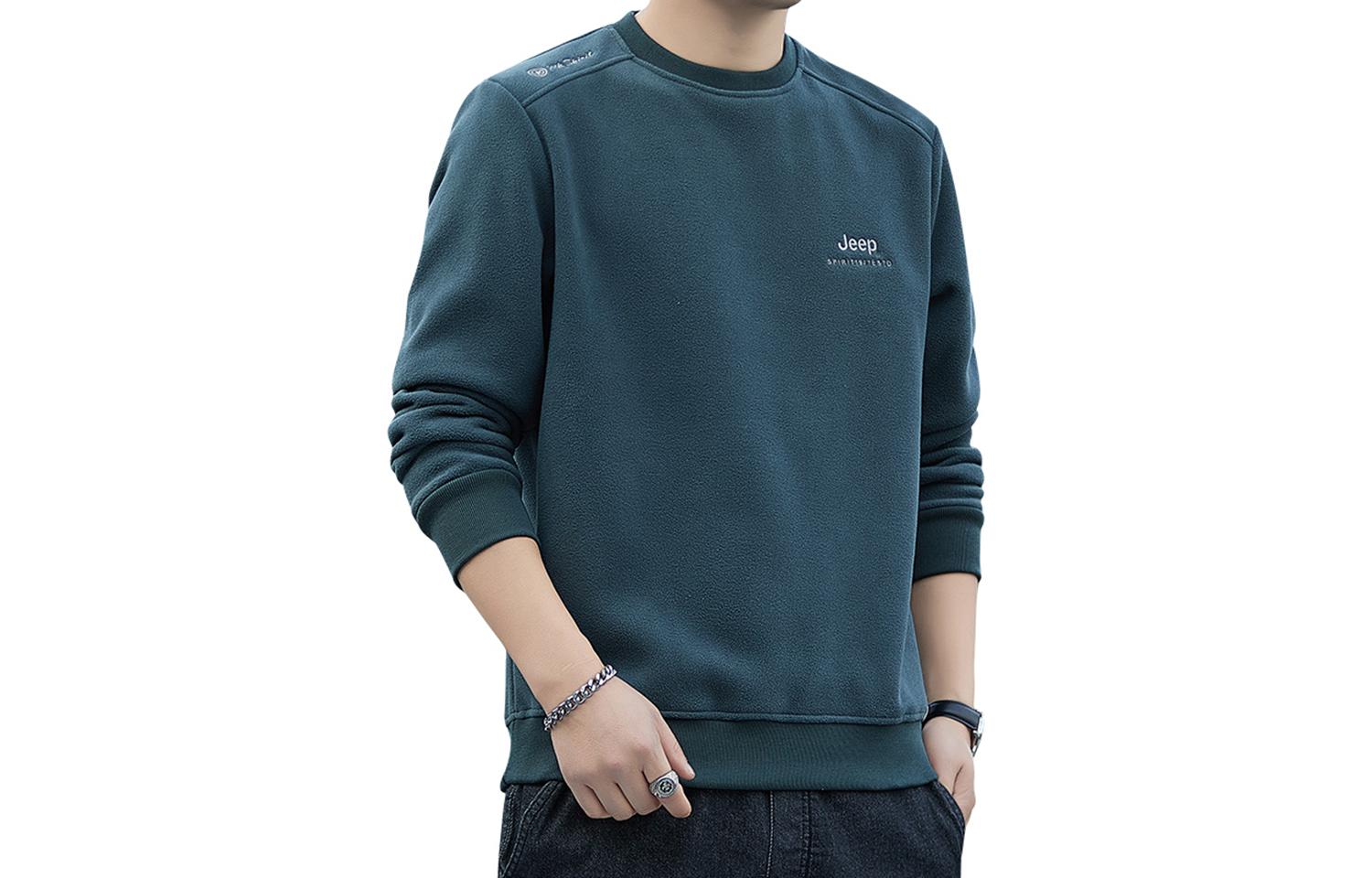 Jeep Crewneck Letter Print Long Sleeve Sweatshirt 24MA783SS7377