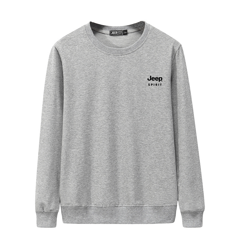 Jeep Crewneck Pullover Solid Letter Casual Long Sleeve Sweatshirt JP6501F033