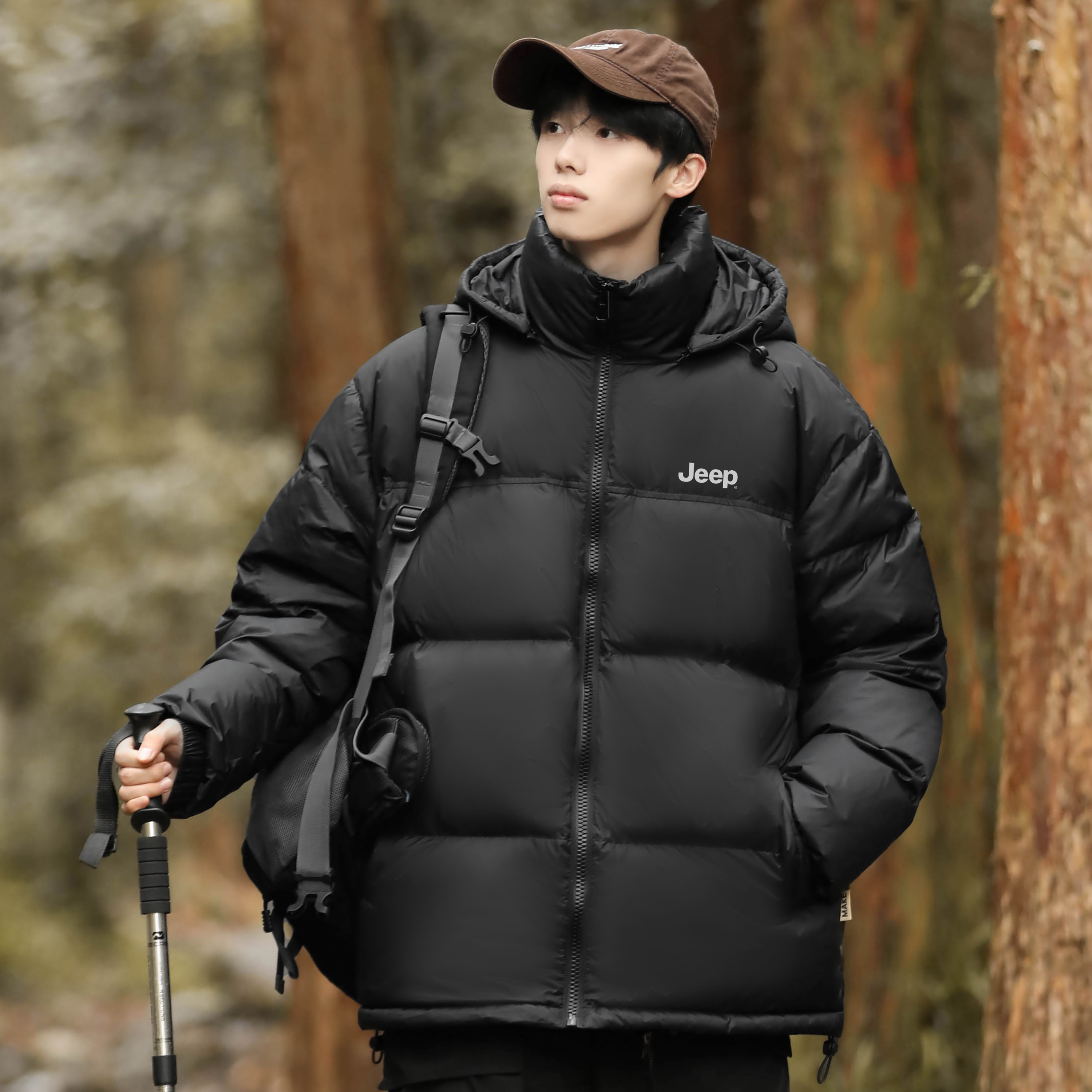 Shop Jeep Downdrift 男女羽绒服连帽厚款冬季保暖休闲外套 P844MWD353-jd