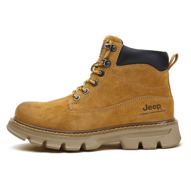 Jeep Durable Outdoor Yellow Martin Boots with Thick Sole and Elevated Design P341291123 Golden Yellow