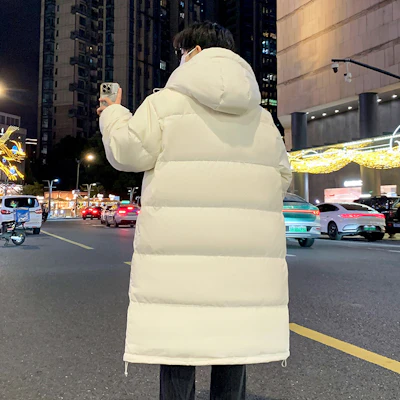 Jeep远征加厚羽绒大衣 男女连帽长款保暖防寒冬季外套 P84JMWD064 3