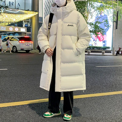 Jeep远征加厚羽绒大衣 男女连帽长款保暖防寒冬季外套 P84JMWD064 5