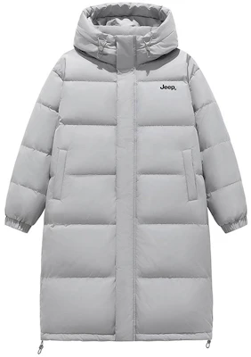 Jeep远征加厚羽绒大衣 男女连帽长款保暖防寒冬季外套 P84JMWD064 6