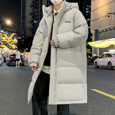 Jeep远征加厚羽绒大衣 男女连帽长款保暖防寒冬季外套 P84JMWD064 8