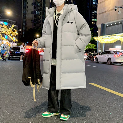 Jeep远征加厚羽绒大衣 男女连帽长款保暖防寒冬季外套 P84JMWD064 10