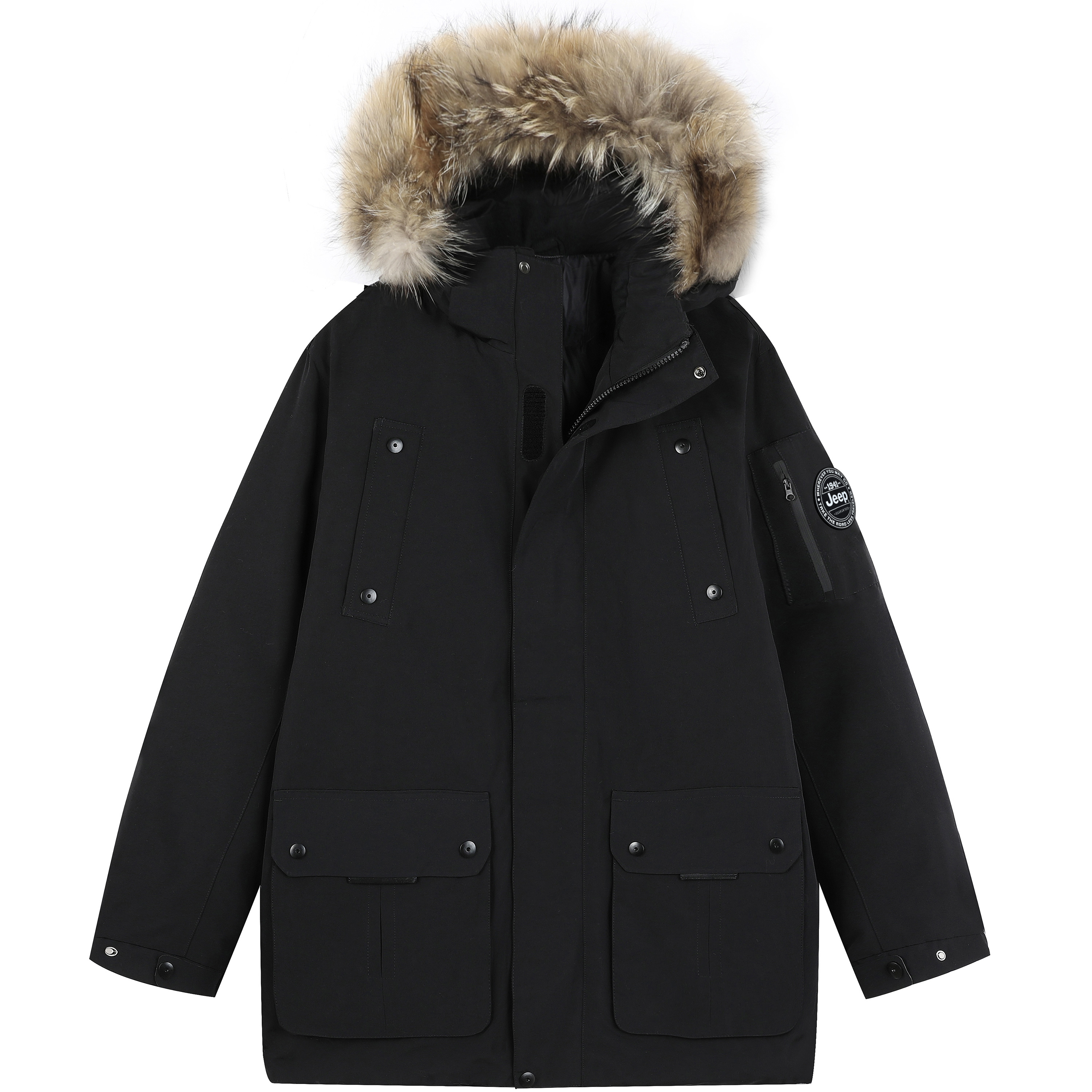 Jeep Expedition Parka Extreme Cold Weather Hooded Down Jacket Unisex. P844MWD373-jd