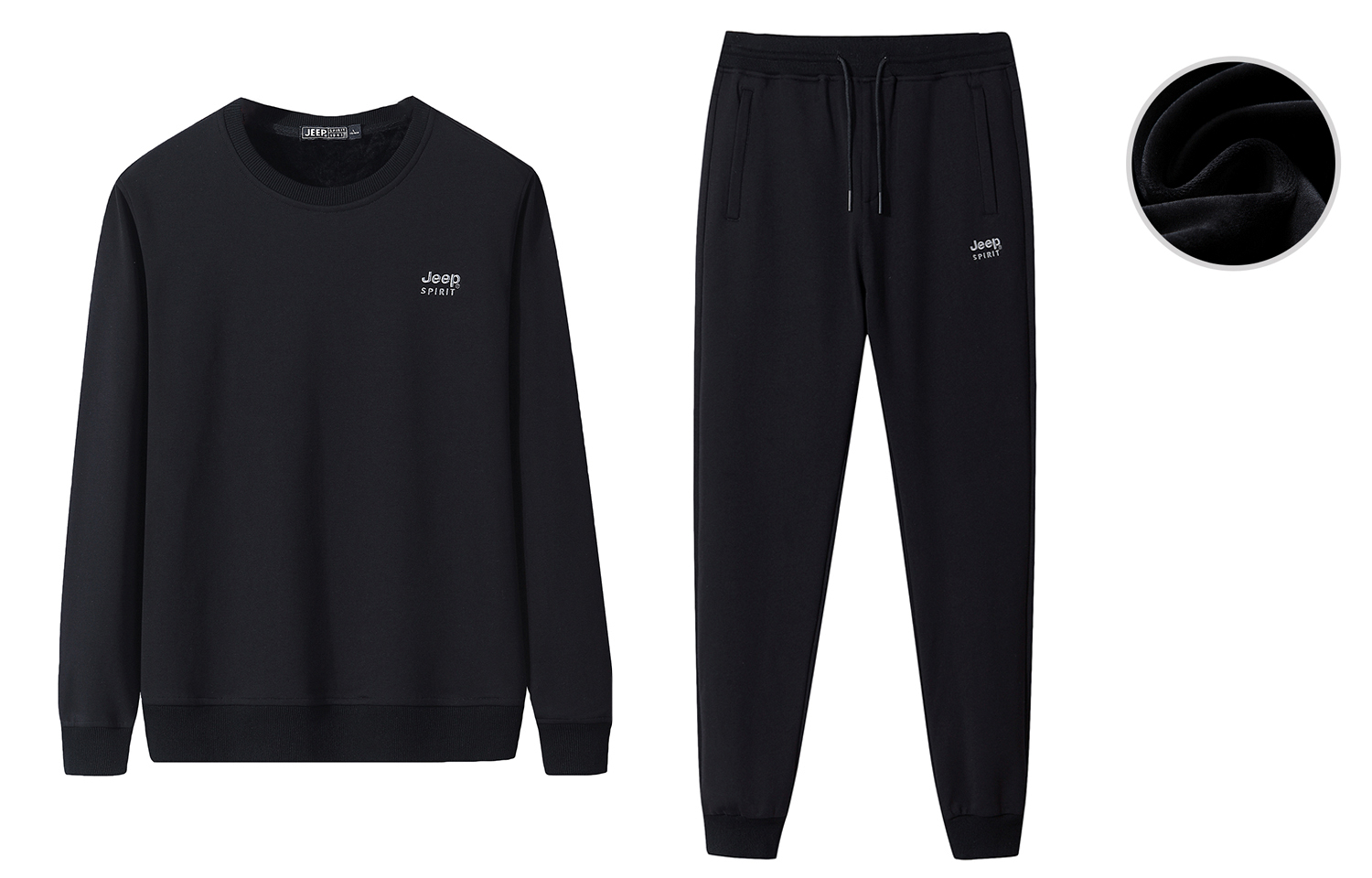 Jeep Fall/Winter Logo Print Fleece Sweatshirt & Jogger Set Unisex Casual Wear 20MB783TT2021B2029B