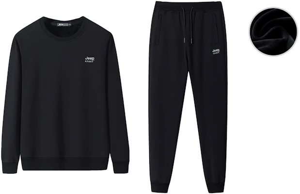 Jeep Fall/Winter Logo Print Fleece Sweatshirt & Jogger Set Unisex Casual Wear 20MB783TT2021B2029B Buy Jeep Fall/Winter Logo Print Fleece Sweatshirt & Jogger Set Unisex Casual Wear 20MB783TT2021B2029B