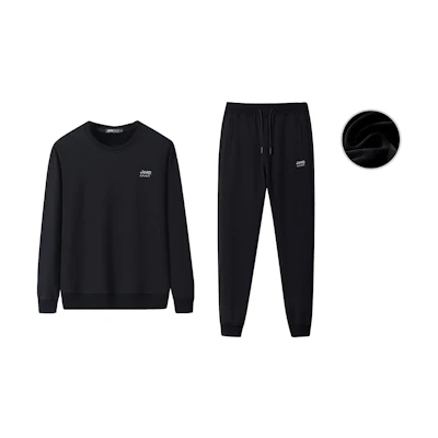 Jeep Fall/Winter Logo Print Fleece Sweatshirt & Jogger Set Unisex Casual Wear 20MB783TT2021B2029B