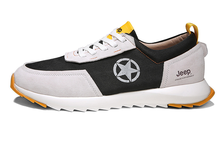 Jeep Fashion Outdoor Versatile Low-Cut Casual Sneakers 'Black White' J111591225