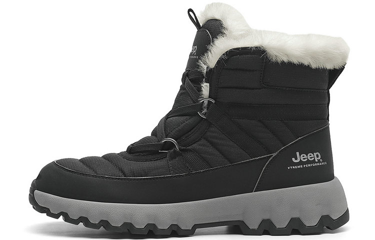 Jeep Fleece-Lined Black Winter Snow Boots Short-Length. P241292908 Black Color