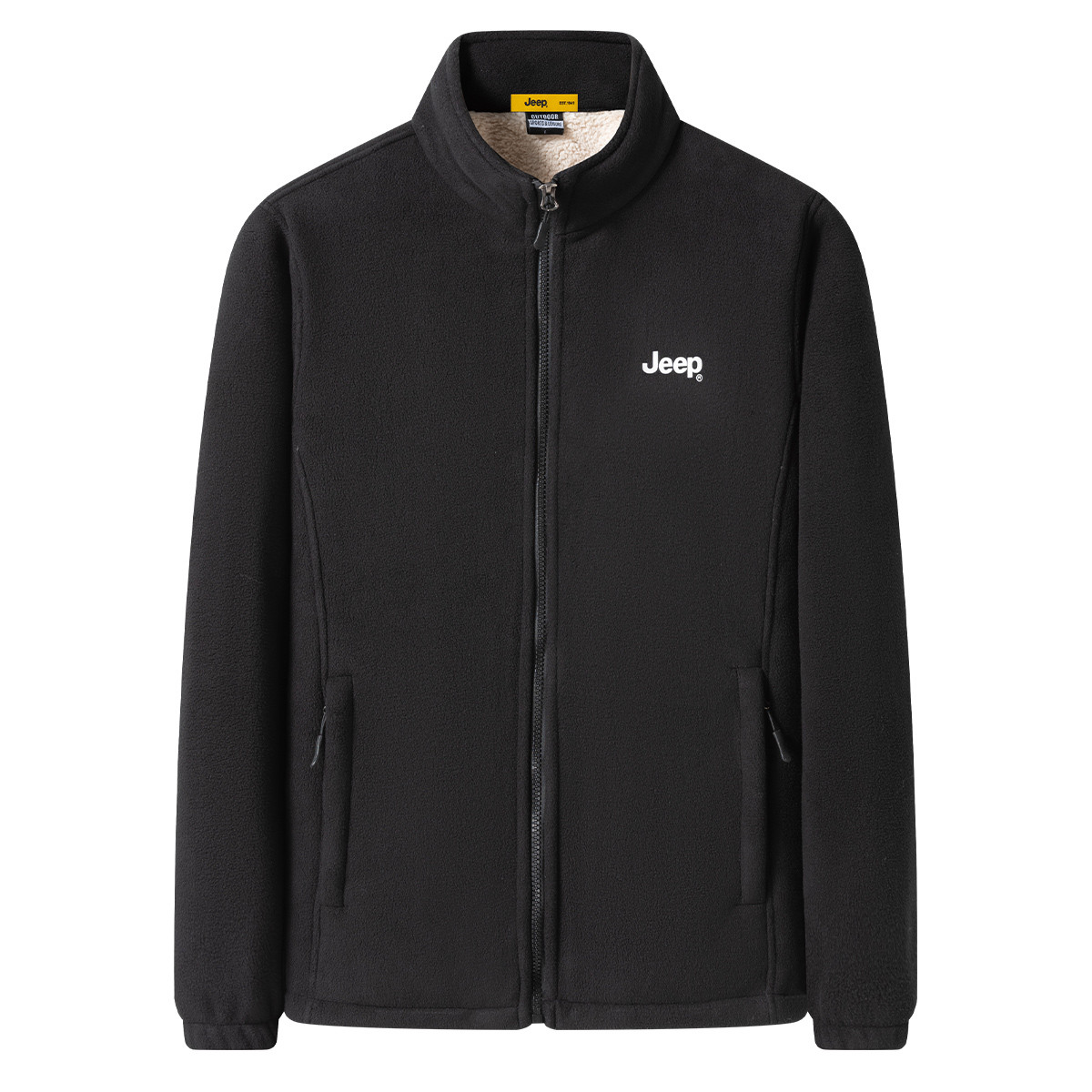 Jeep Fleece-Lined Logo Jacket, Warm, Soft, Comfy, Outdoor Casual Style P734MKJ016A