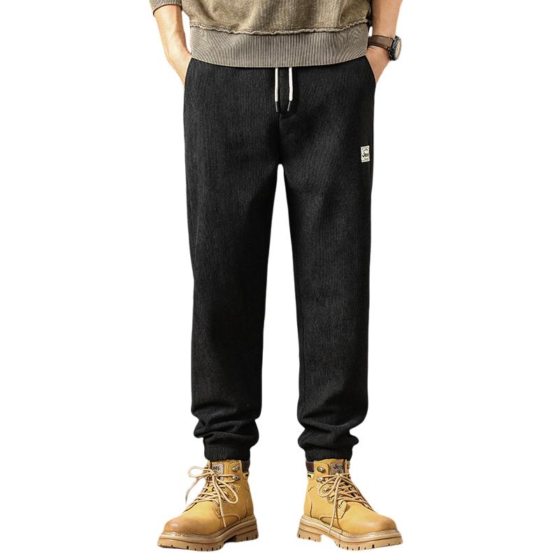 Jeep Fleece-Lined Relaxed Fit Elastic Jogger Pants - Casual Solid Color. P734MWP232