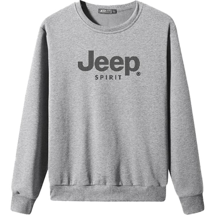 Jeep Fleece Lined Letter Print Crewneck Long-Sleeve Sweatshirt 19MB783SS6556B
