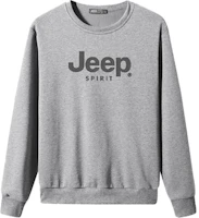 Jeep Fleece Lined Letter Print Crewneck Long-Sleeve Sweatshirt 19MB783SS6556B Jeep Fleece Lined Letter Print Crewneck Long-Sleeve Sweatshirt 19MB783SS6556B