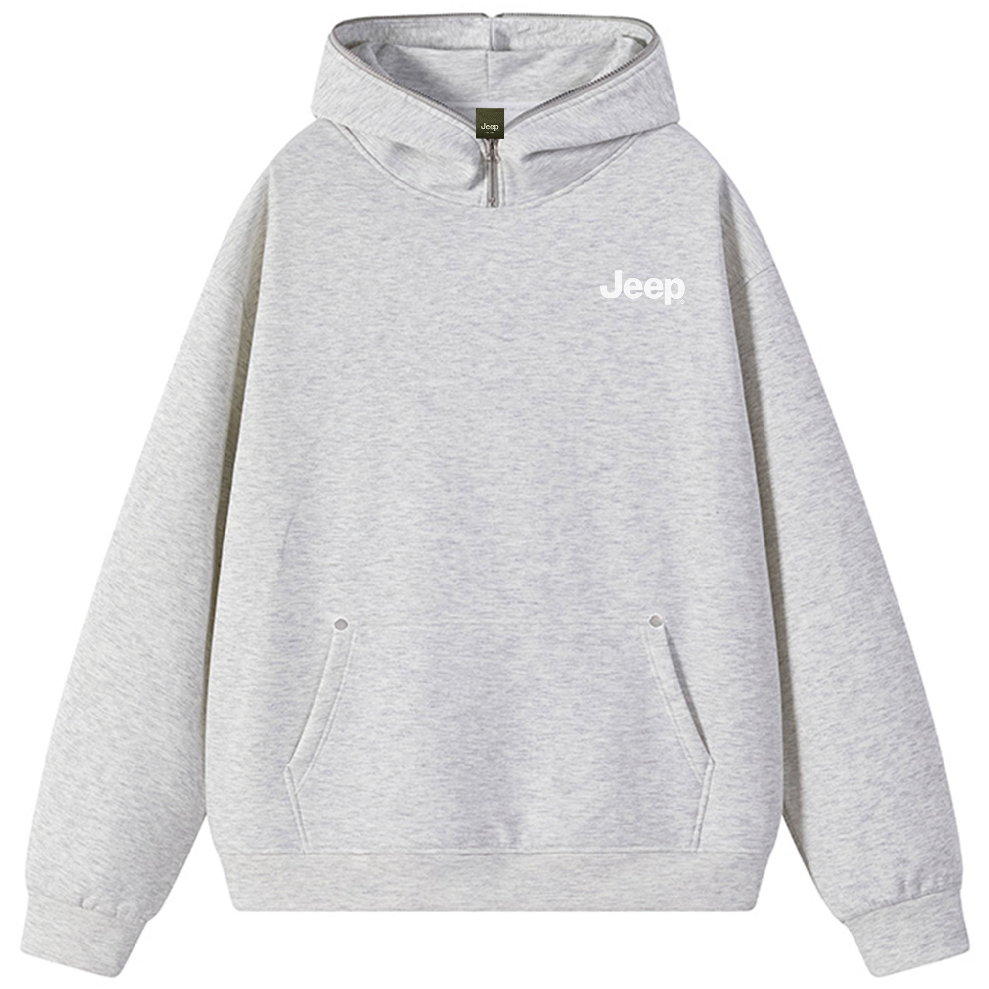Jeep Heavyweight Fleece Hoodie Vintage Letter Logo Oversized Unisex Pullover P84IMKJ256-DY