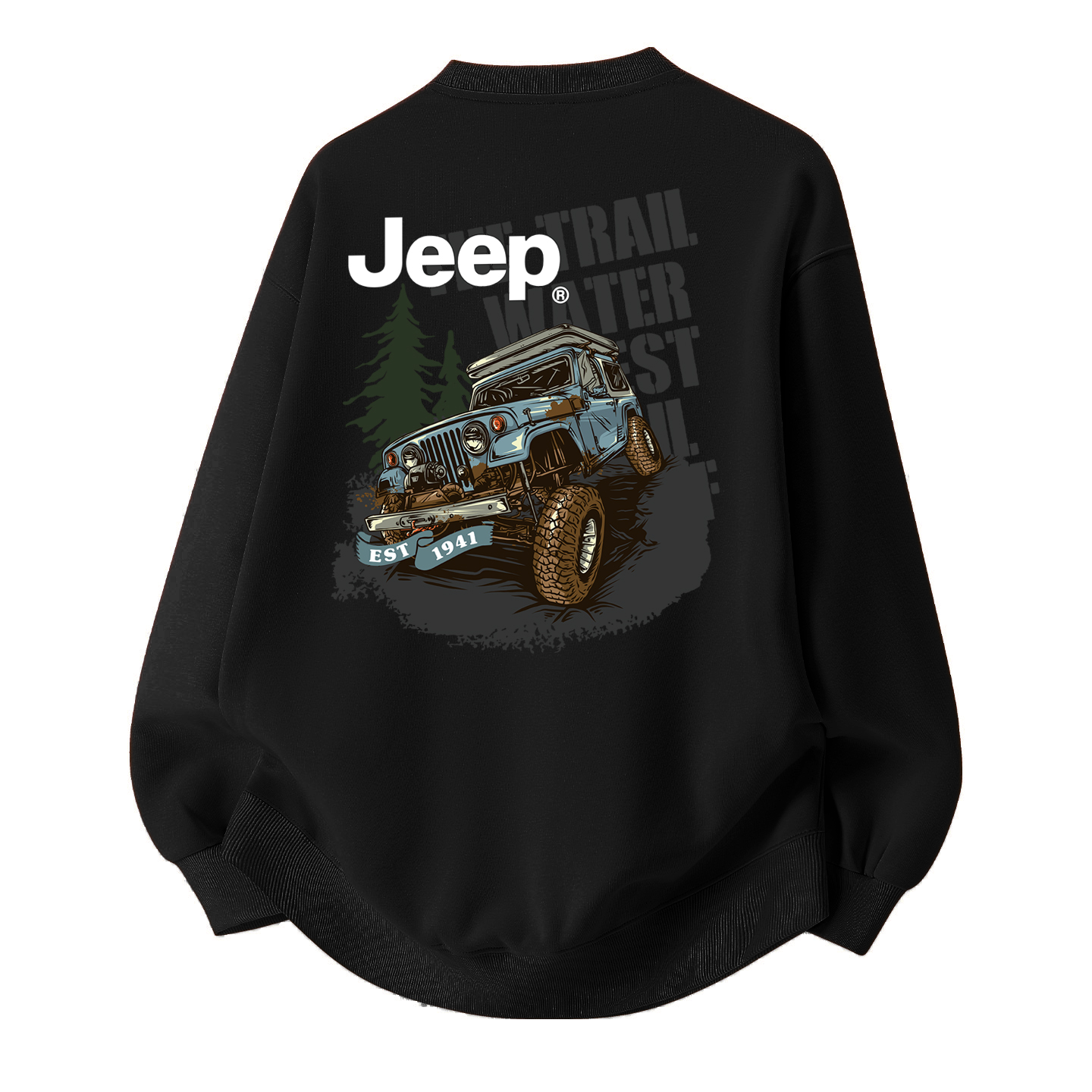 Jeep Heavyweight Logo Outdoor Off-Road Loose-fit Fleece Sweater Unisex Pullover P731MKJ005