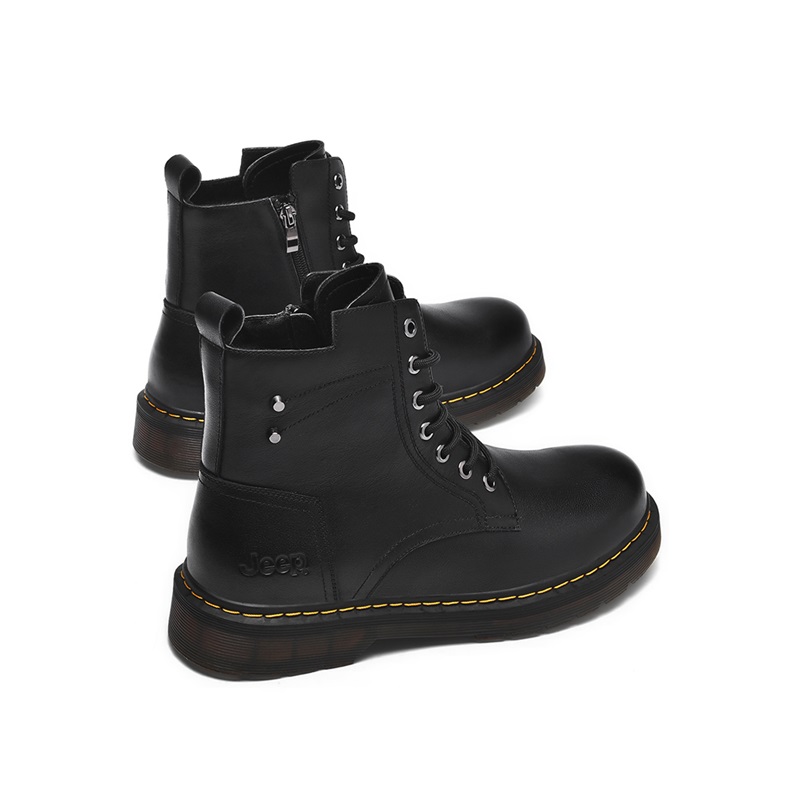 Jeep High-Top Martin Boot 'Black Leather Autumn-Winter' 圖 3