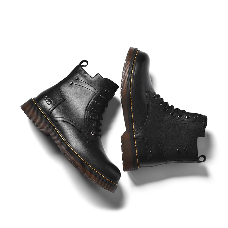 Jeep High-Top Martin Boot 'Black Leather Autumn-Winter' 圖 6