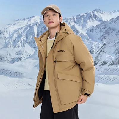 Jeep 冰雪系列户外羽绒服 防风保暖 男女同款 P84JMWD079 4