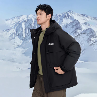Jeep 冰雪系列户外羽绒服 防风保暖 男女同款 P84JMWD079 Details for Jeep 冰雪系列户外羽绒服 防风保暖 男女同款 P84JMWD079