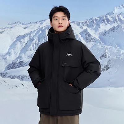 Jeep 冰雪系列户外羽绒服 防风保暖 男女同款 P84JMWD079 1