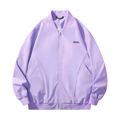 Jeep Letter Logo Light Purple Unisex Baseball Collar Outdoor Jacket P843MWJ1170