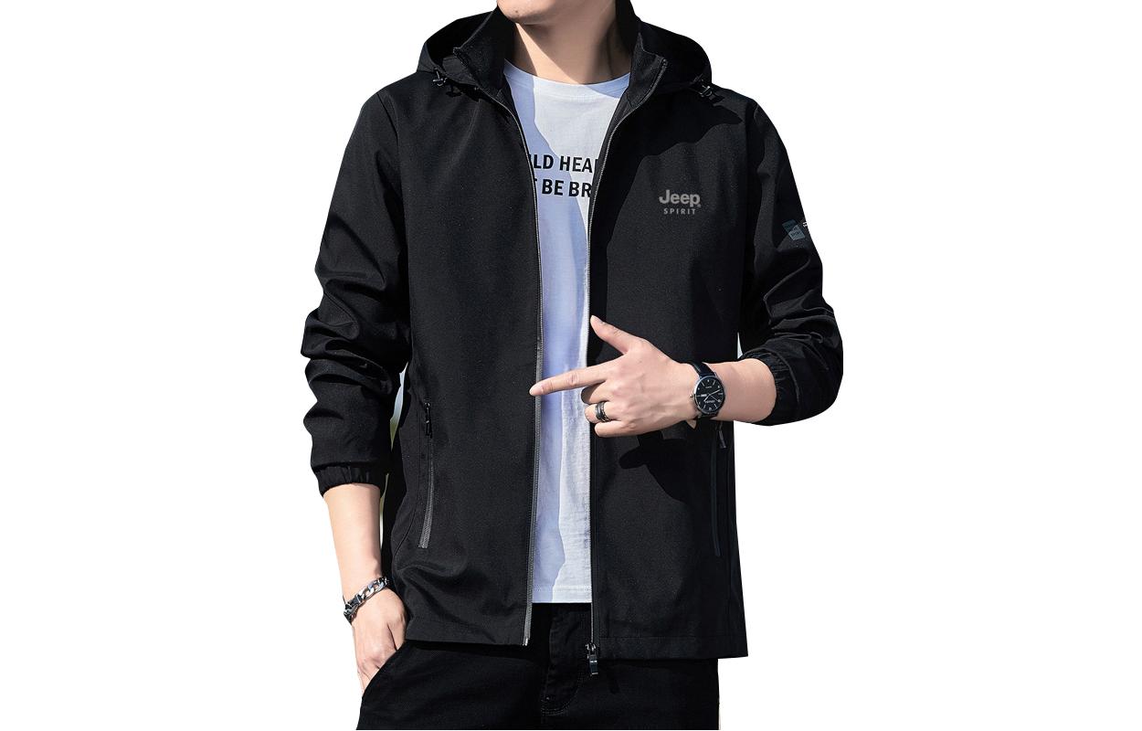 Jeep Letter Print Hoodie Casual Long-Sleeve Jacket JHX22186-1