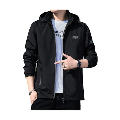 Jeep Letter Print Hoodie Casual Long-Sleeve Jacket JHX22186-1