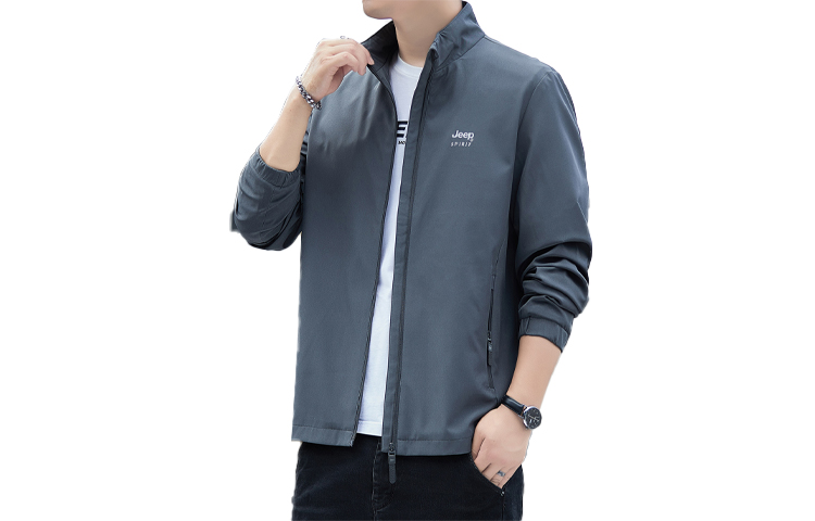 Jeep Letter Print Stand Collar Long Sleeve Workwear Jacket () 23MB783JC7292