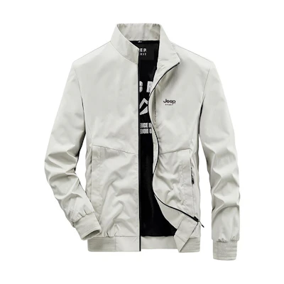 Jeep Letter Print Stand Collar Zip-Up Workwear Jacket JS2168