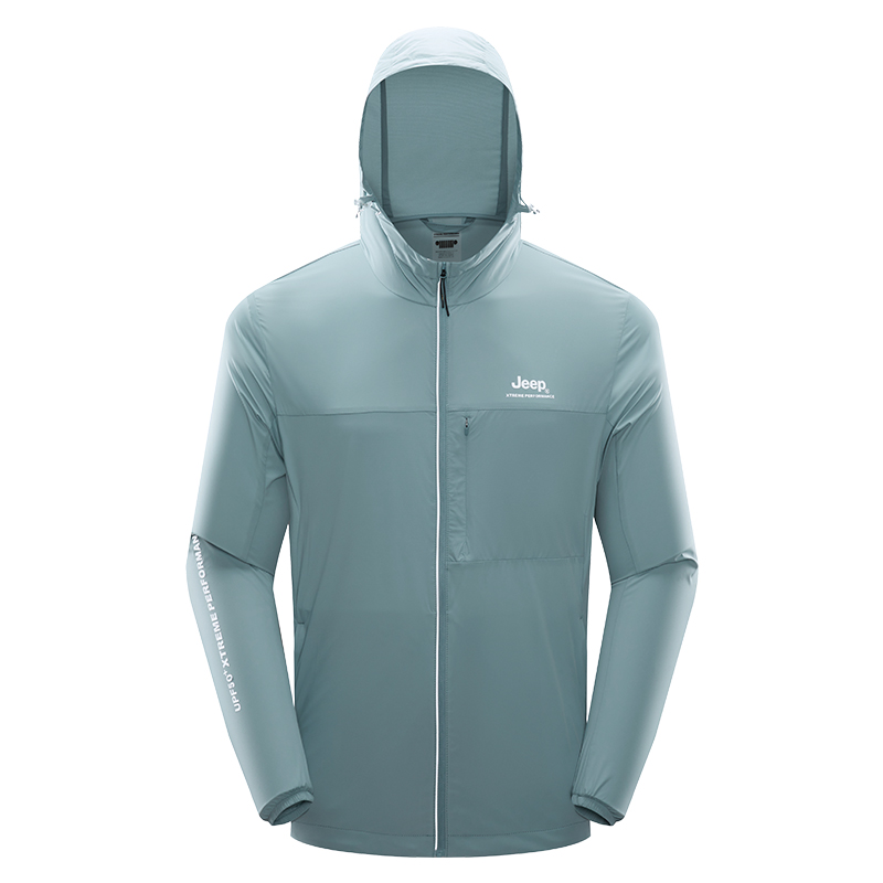 Jeep Lightweight UV Protection Hooded Windbreaker Jacket for Men J312095229