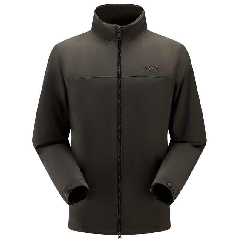 Jeep Lightweight Water-Resistant Casual Jacket with Insulated Stand Collar J332095006
