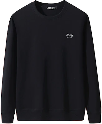 Jeep Logo Embroidered Crewneck Casual Loose Pullover Sweatshirt Men 20MA783SS2021 Buy Jeep Logo Embroidered Crewneck Casual Loose Pullover Sweatshirt Men 20MA783SS2021