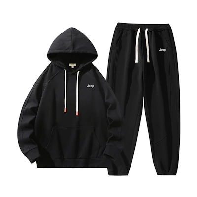 Jeep Logo Hoodie and Sweatpants Set - Unisex Casual Wear for Fall/Winter P843MST134