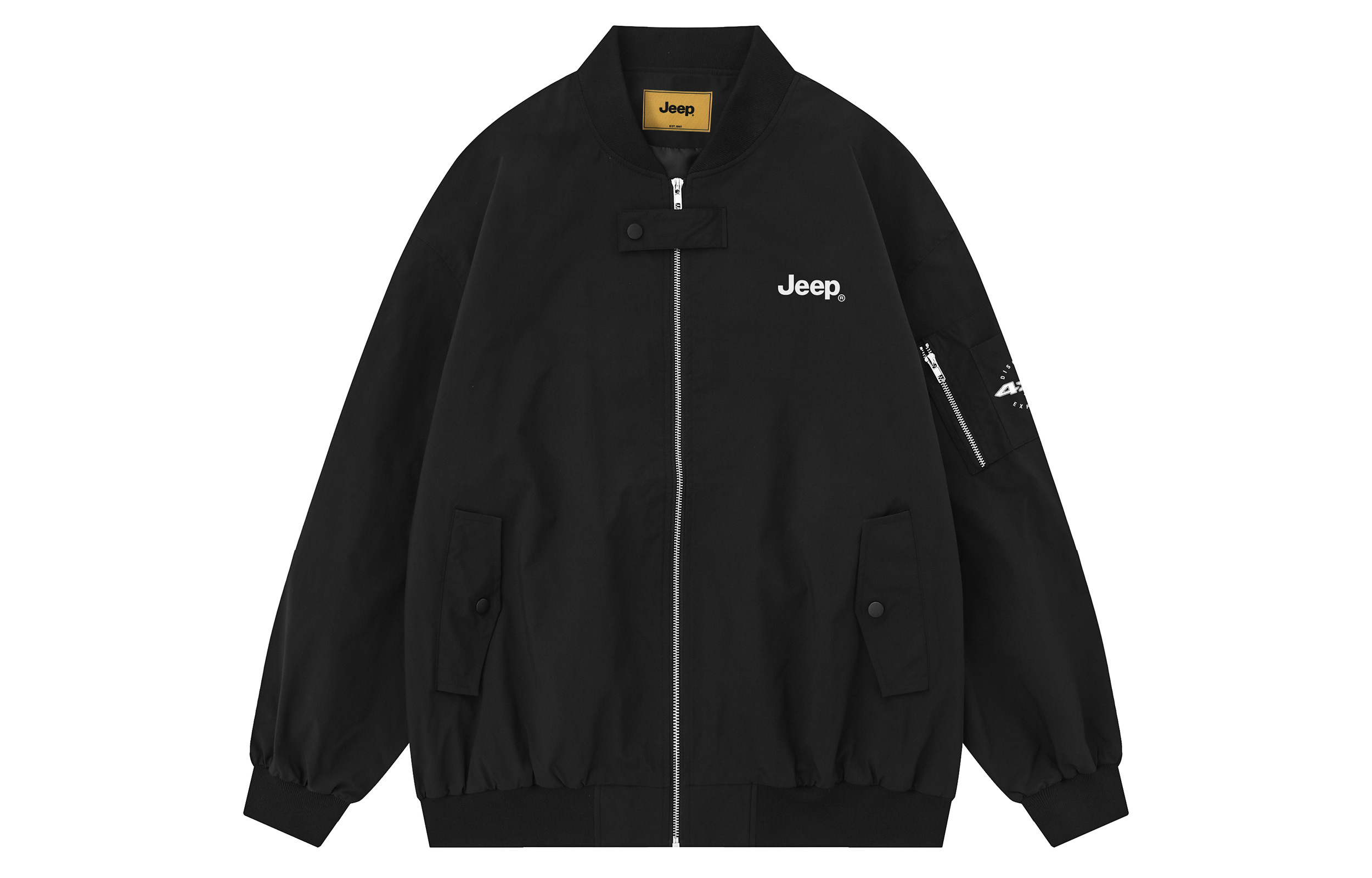 Jeep Logo Letter Print Casual Loose Zip Jacket Unisex P741MWJ862