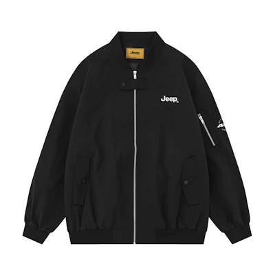 Jeep Logo Letter Print Casual Loose Zip Jacket Unisex P741MWJ862