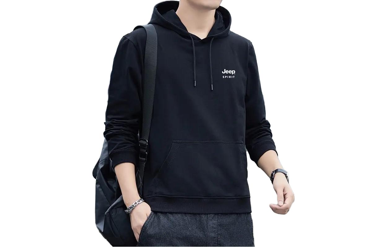 Jeep Logo Letter Print Drawstring Hoodie 19MB783HD6547