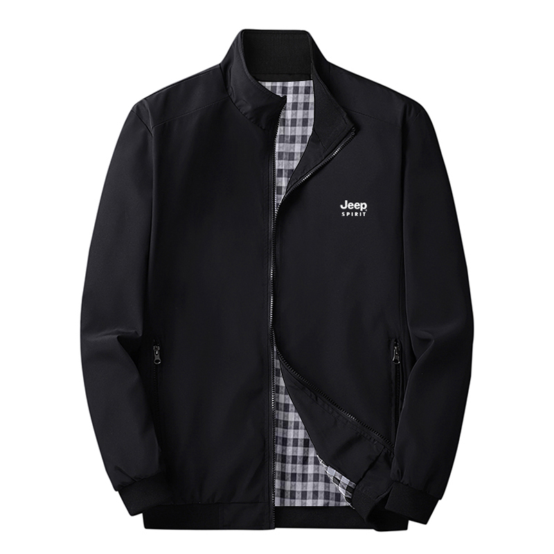 Jeep Logo Minimalist Thickened Loose Fit Stand Collar Jacket - TD1236jp