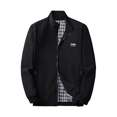 Jeep Logo Minimalist Thickened Loose Fit Stand Collar Jacket - TD1236jp