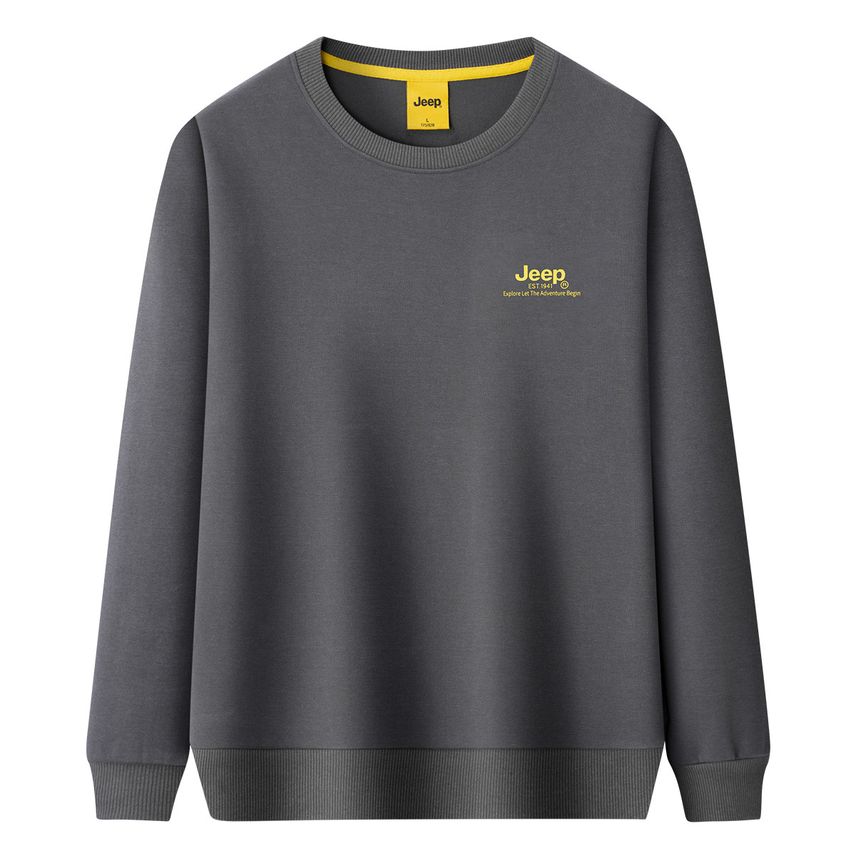 Jeep Logo Print Breathable Wrinkle-Resistant Sweat-Wicking Long Sleeve Sweatshirt P733MKJ069