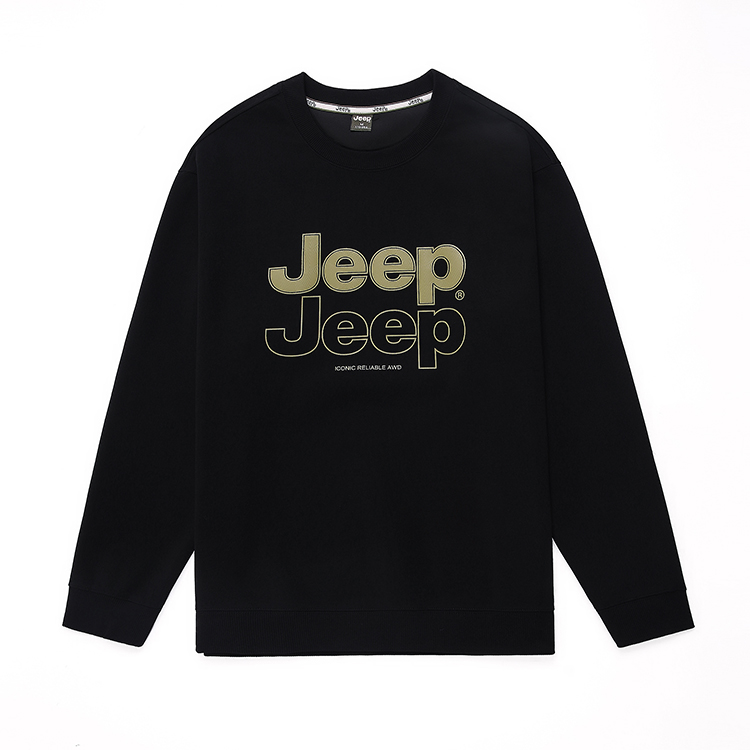 Jeep Logo Print Casual Oversized Long Sleeve Sweatshirt for Men P743MKJ211-1