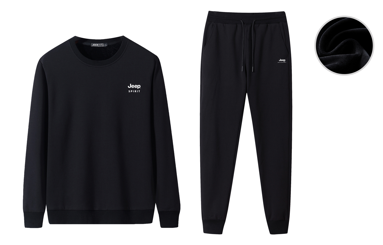 Jeep Logo Print Fleece Lined Sweatshirt & Jogger Set Unisex Winter Collection 21MB783TT6555B6137B