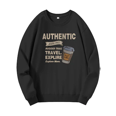 Jeep Logo Print Oversized Crewneck Sweatshirt Unisex Long Sleeve Casual Wear P743MKJ446
