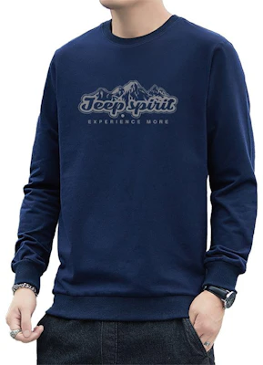 Jeep Logo Solid Color Crewneck Casual Long Sleeve Sweatshirt Male 24MA783SS7396 Buy Jeep Logo Solid Color Crewneck Casual Long Sleeve Sweatshirt Male 24MA783SS7396